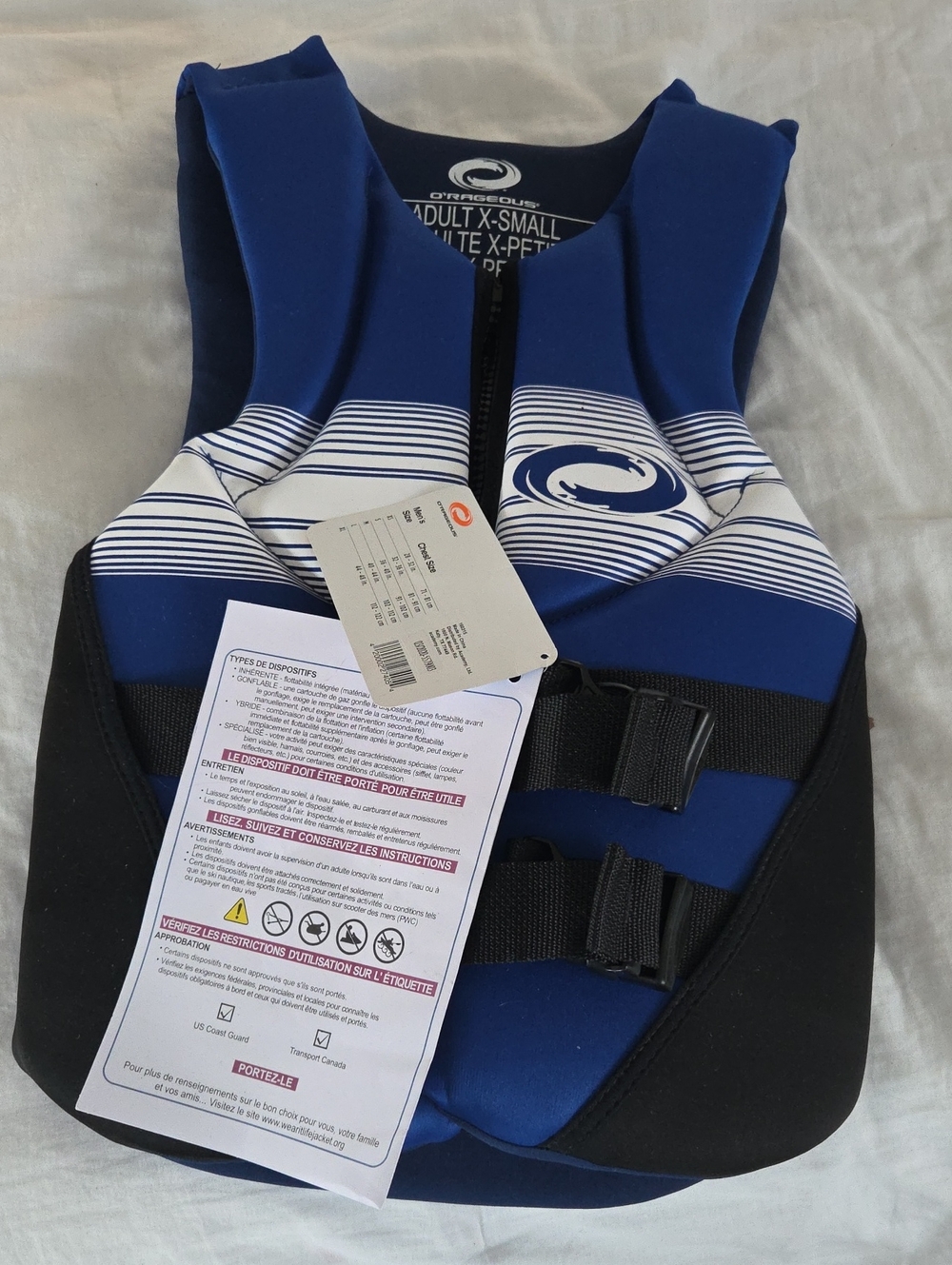 Universal XS O'Rageous Blue Neoprene Life Vest - Kids One Piece